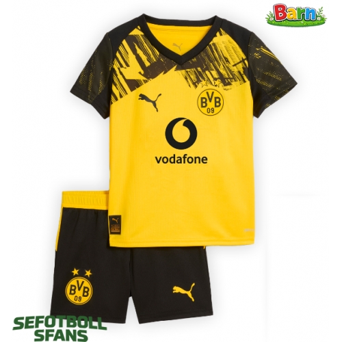 Borussia Dortmund Hemmaställ Barn 2025-26 Kortärmad (+ Korta byxor)